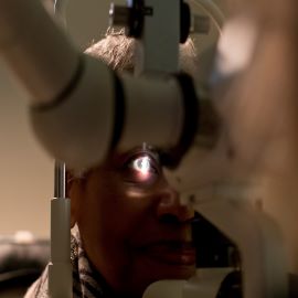 Women having eye exam