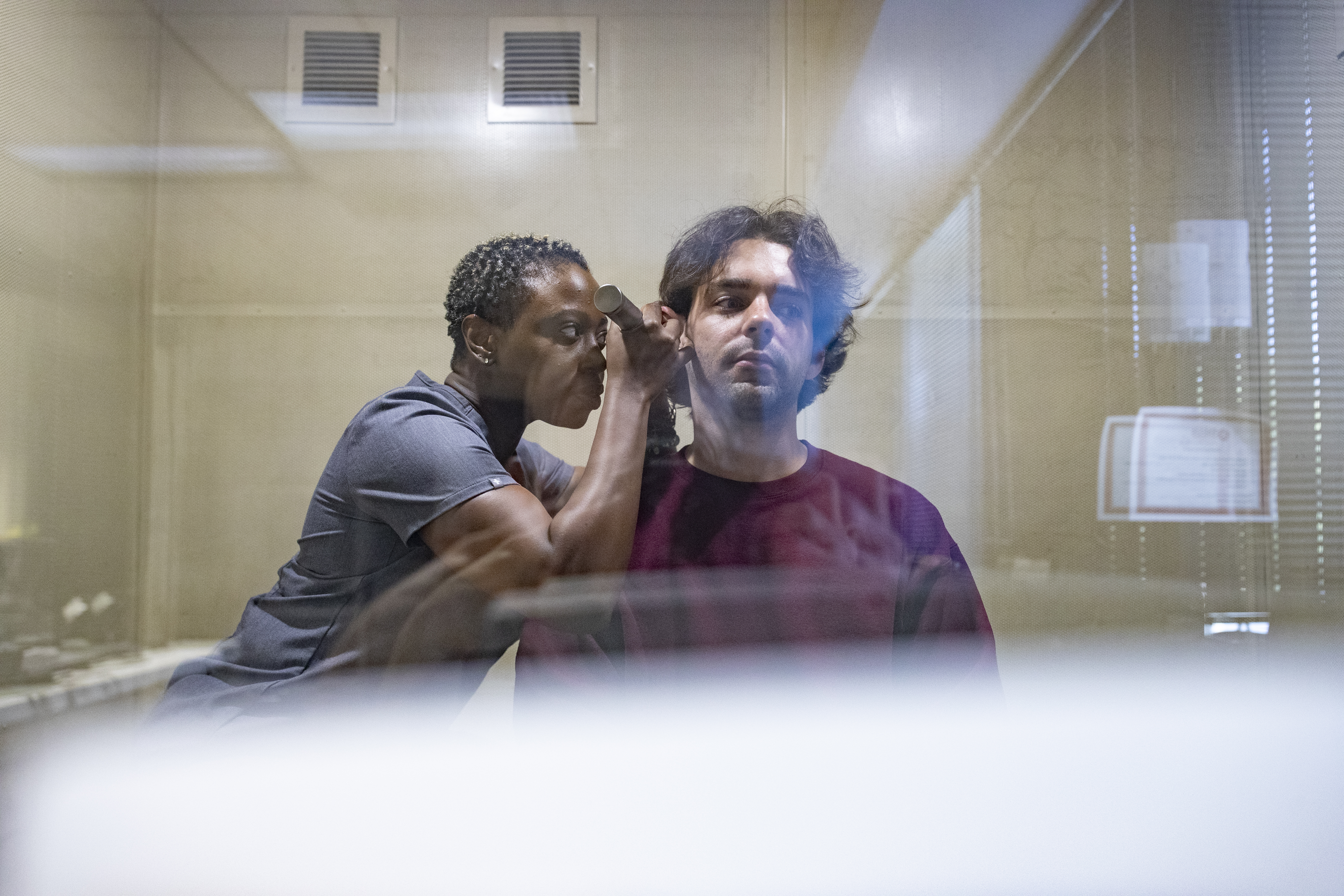 Man having an hearing exam