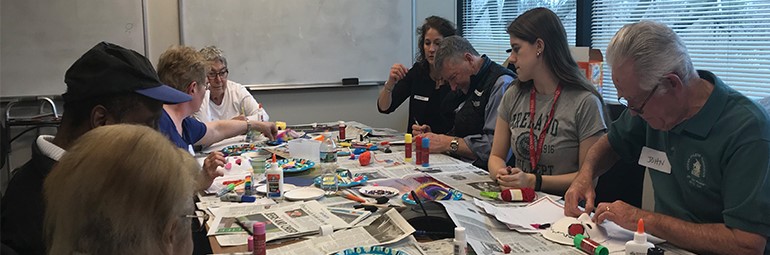 People making masks