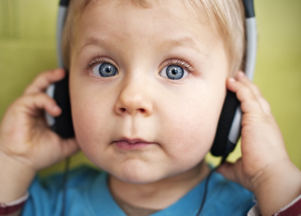 Child wearing headphones