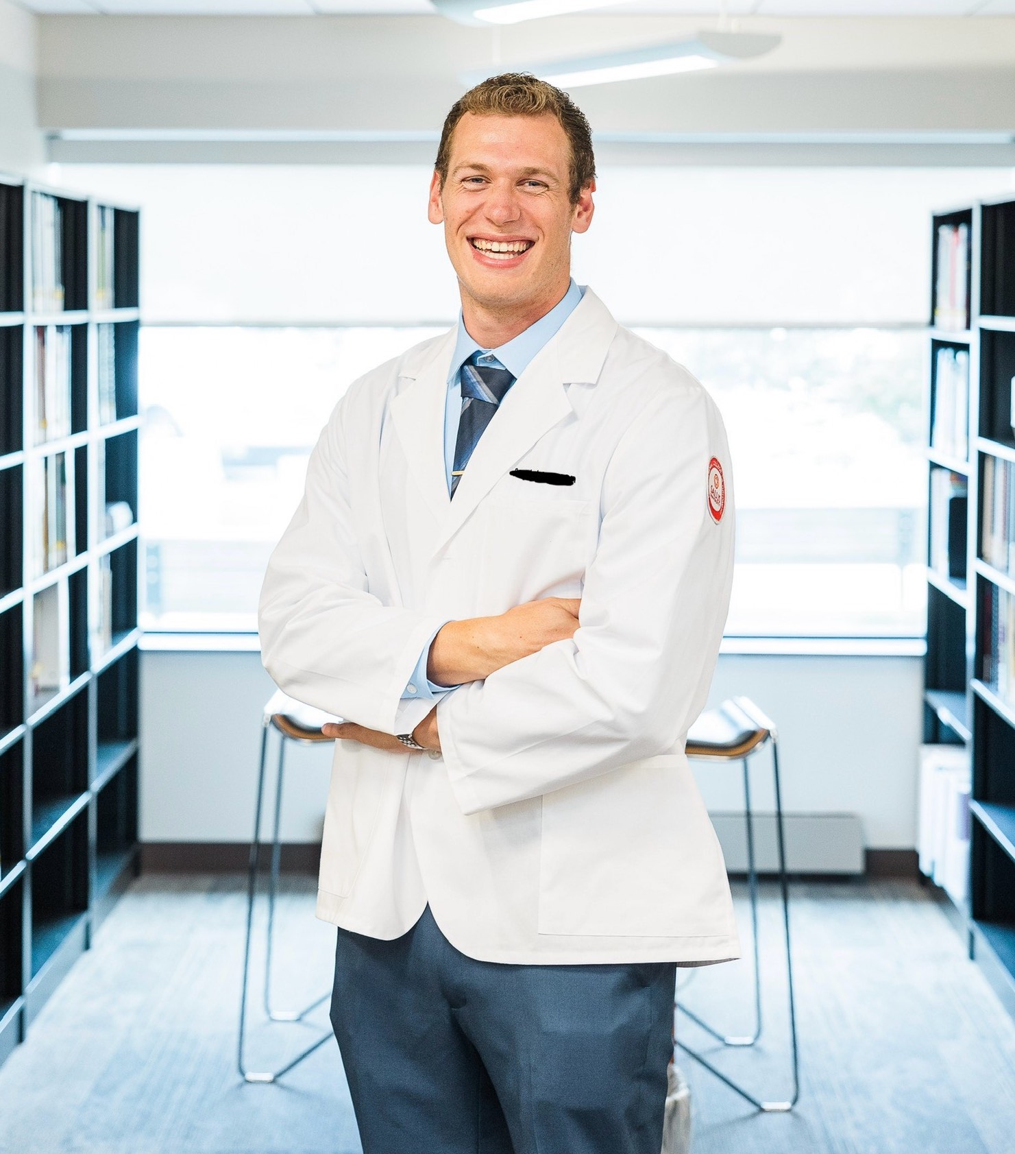 Fourth-year Doctor of Optometry student, Daniel Hoffman smiling at camera