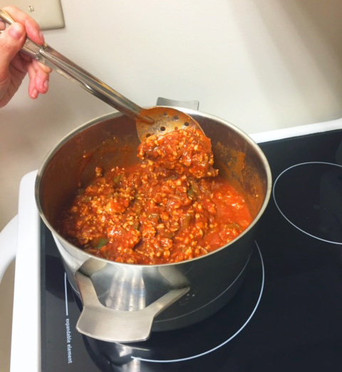 Cooking a pot of Chile