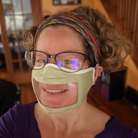 Kimberly Edmonds with face mask