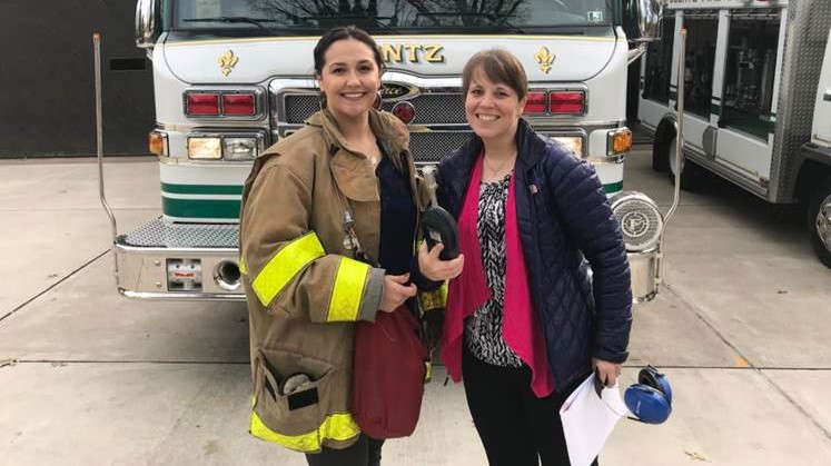 Dr. Bondurant and firefighter