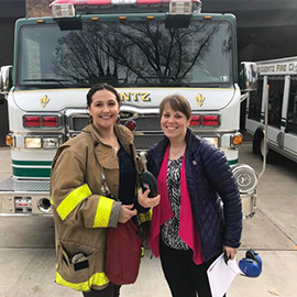 Dr. Bondurant and firefighter