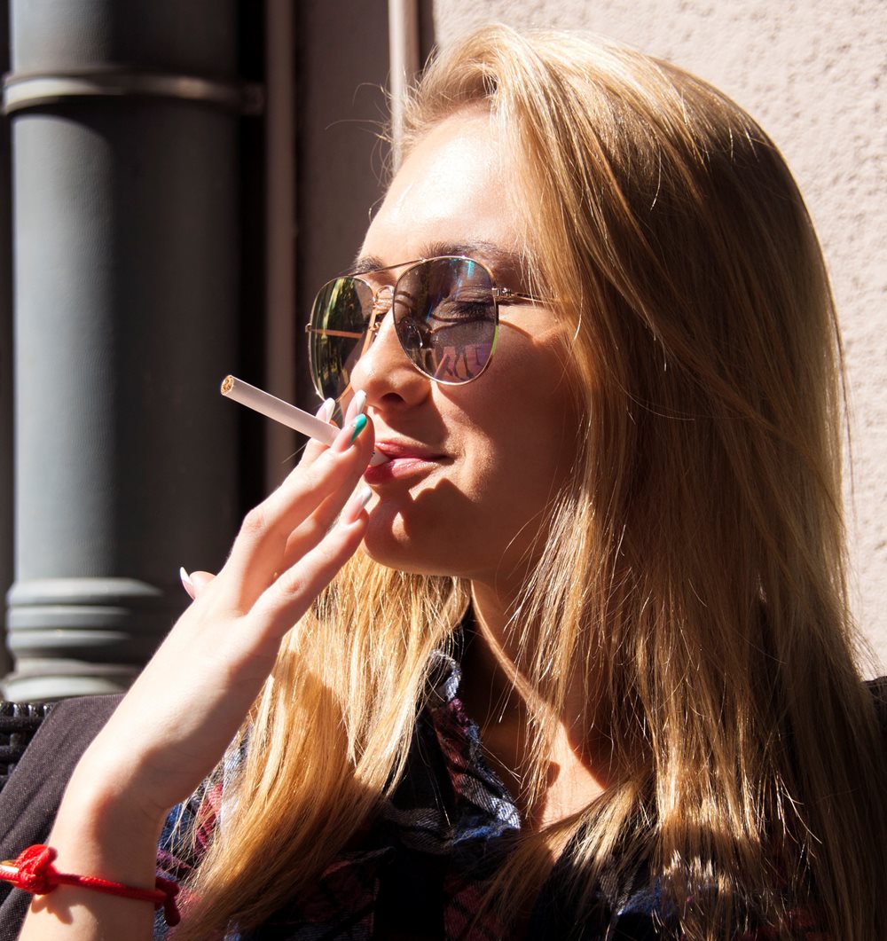 woman smoking