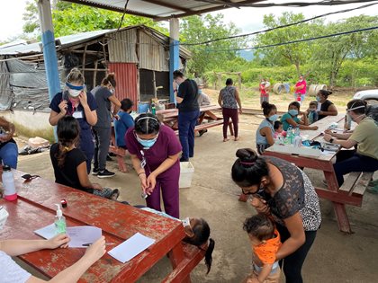 Salus students providing care in Guatemala