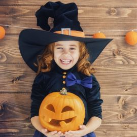 Little girl in Halloween costume