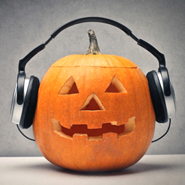 Jack-o-Lantern with Ear Phones