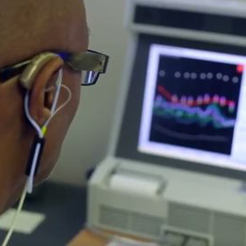 Man having hearing test