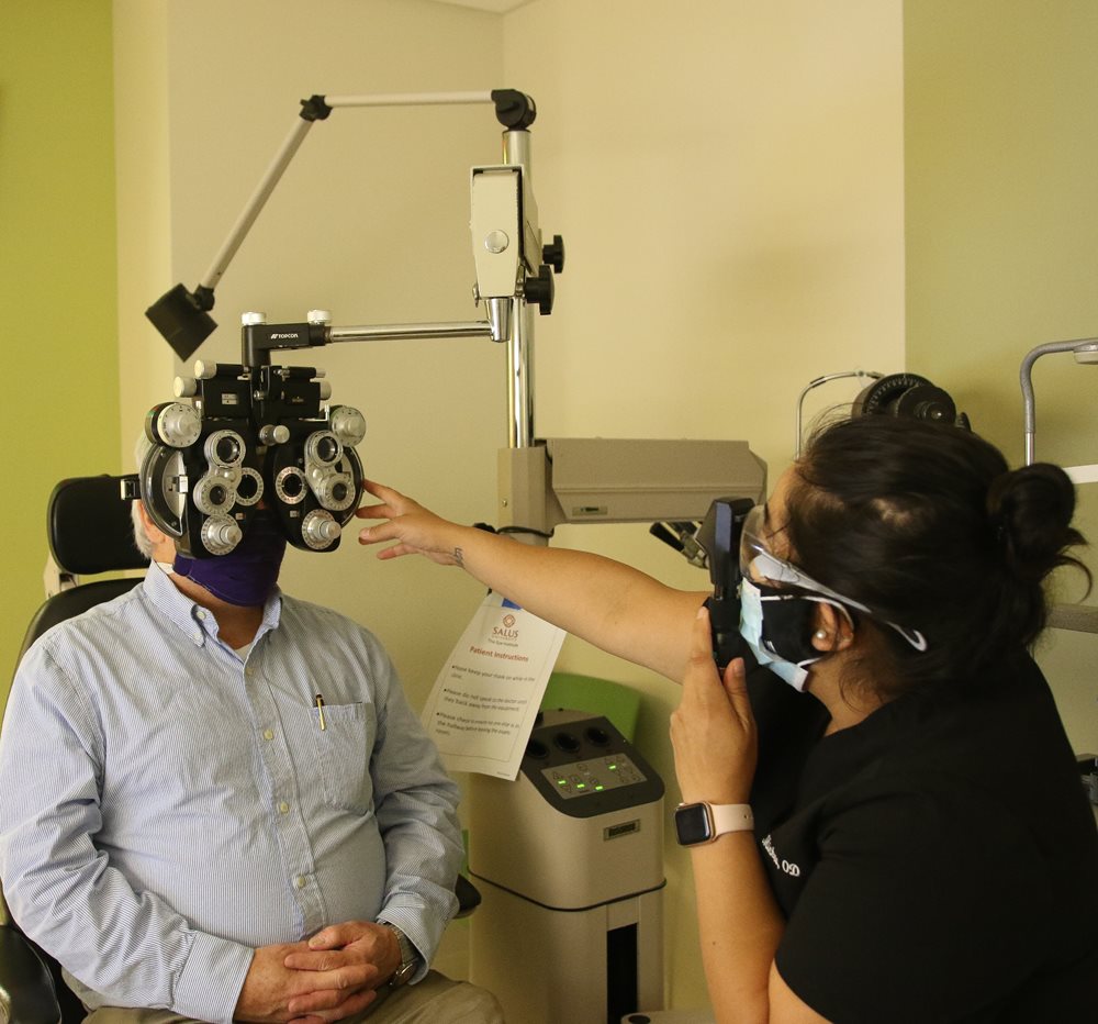 Man having an eye exam