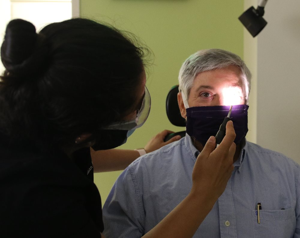 Man having eye exam