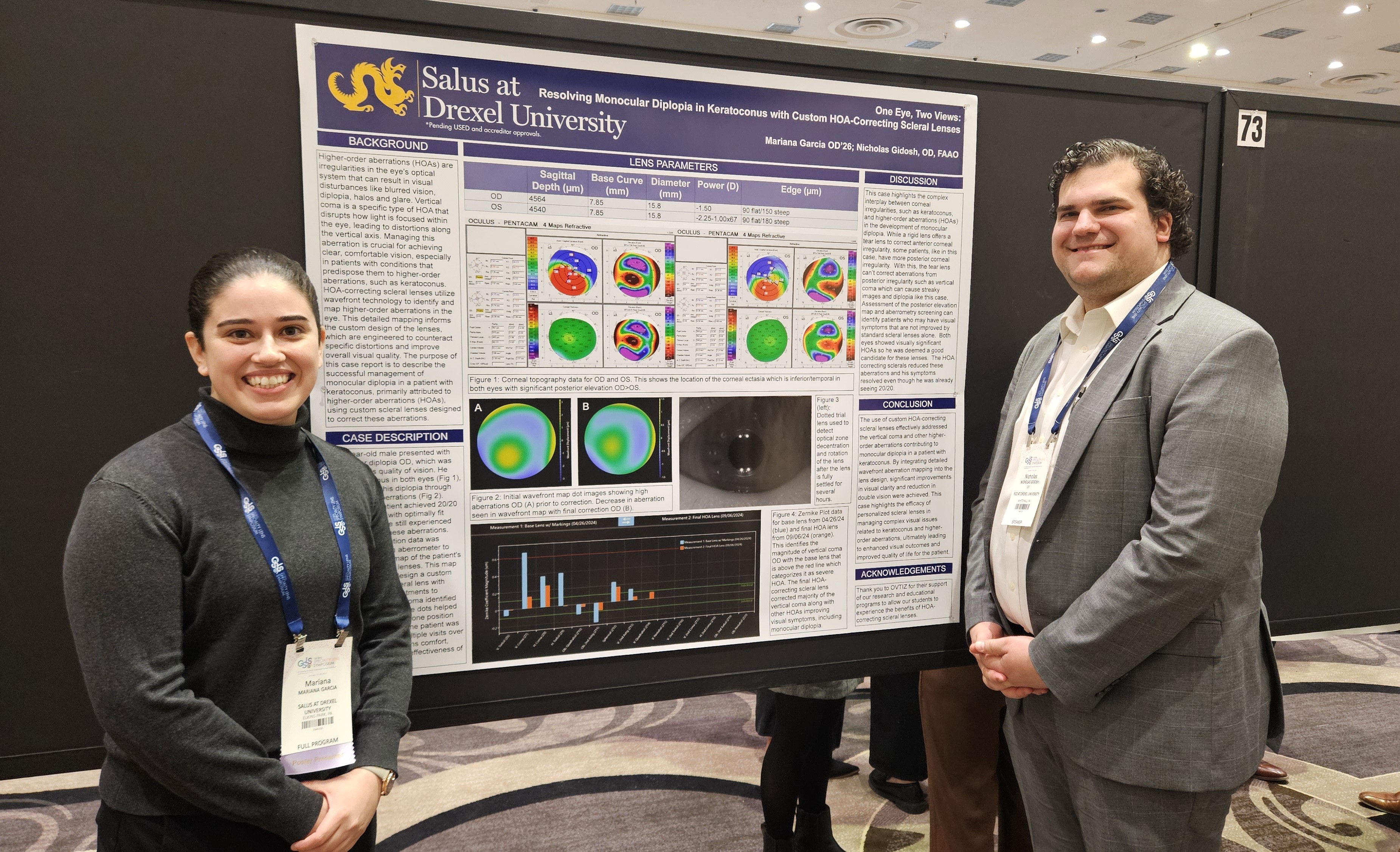 Mariana Garcia and Dr. Nicholas Gidosh in front poster