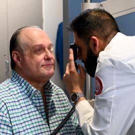 Man having eye exam