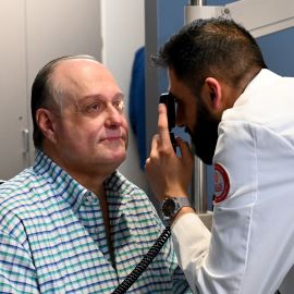 Man having eye exam