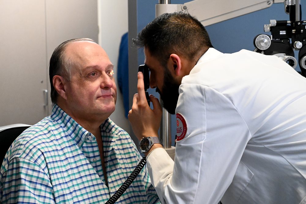 Man having eye exam