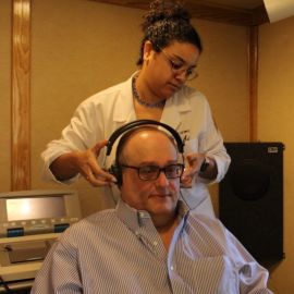 Man having hearing test