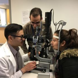 Patient getting eye exam