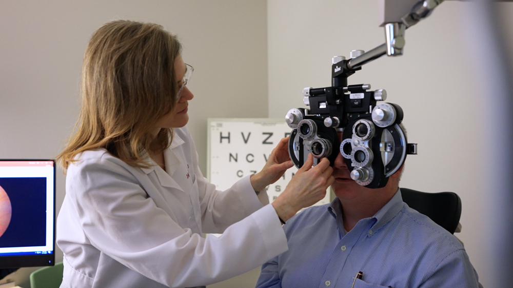 Man getting an eye exam