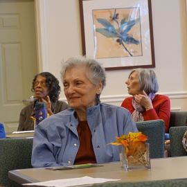 Older woman at table 