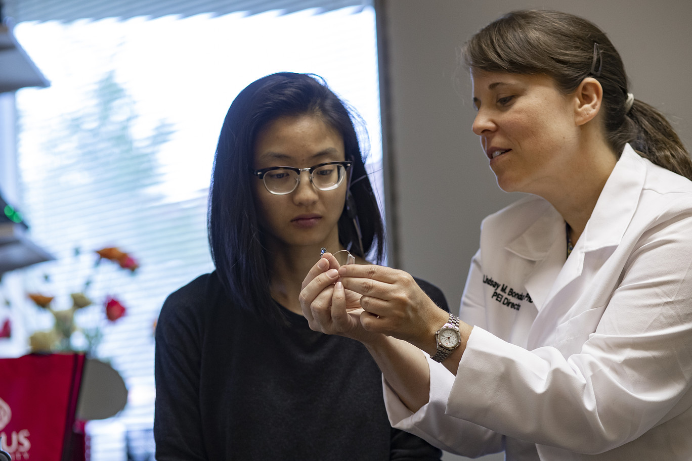 Lindsay Bondurant with a patient