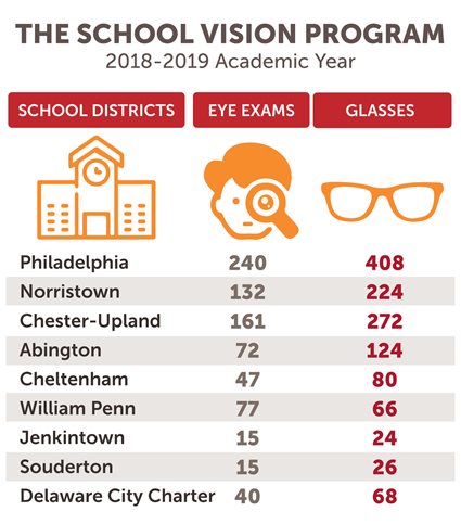 School Vision Program 2018-2019 statistics