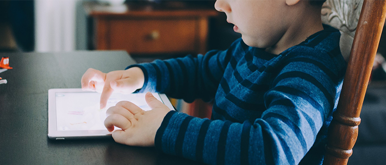 child with a tablet