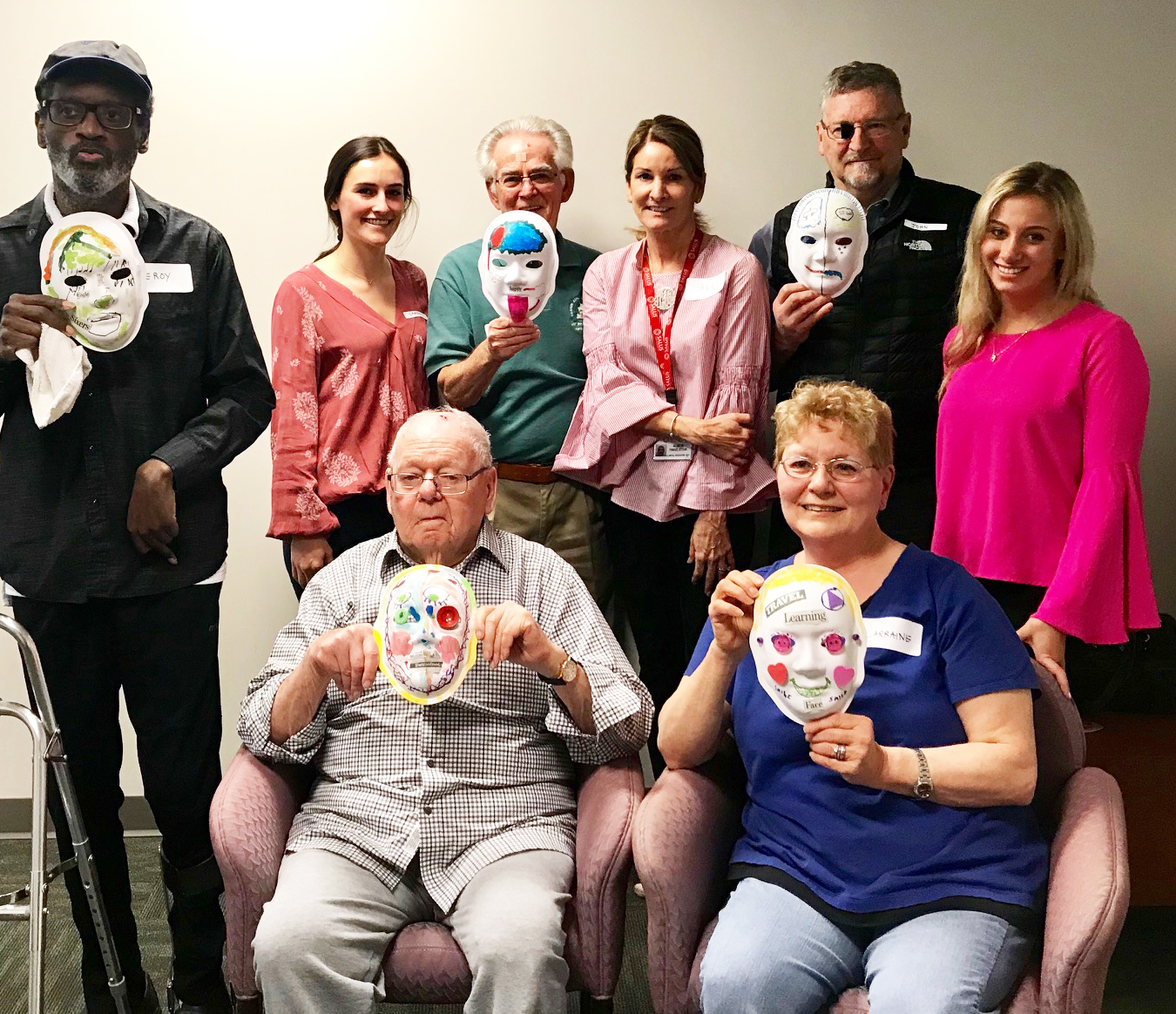 Brain injury support group with masks