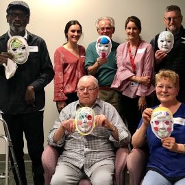 Brain injury group with cut out masks