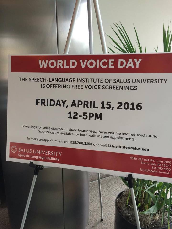 World Voice Day - Voice Screenings at SLI poster