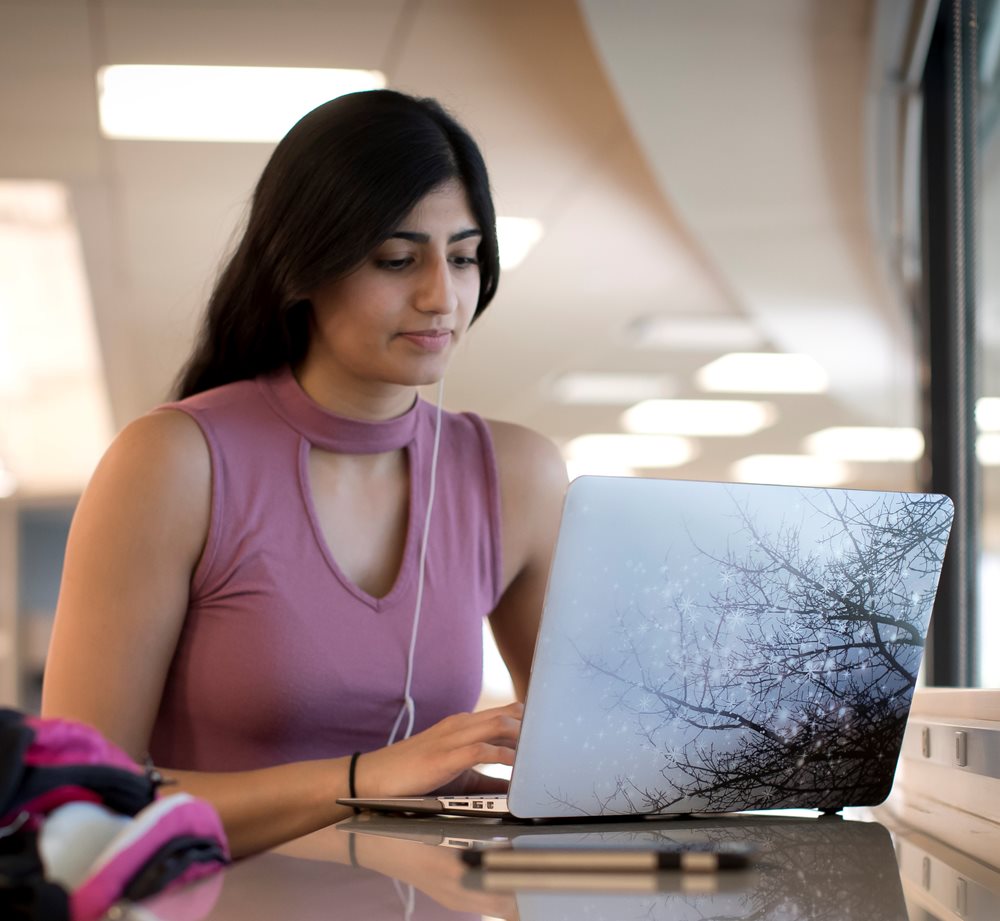 student at computer