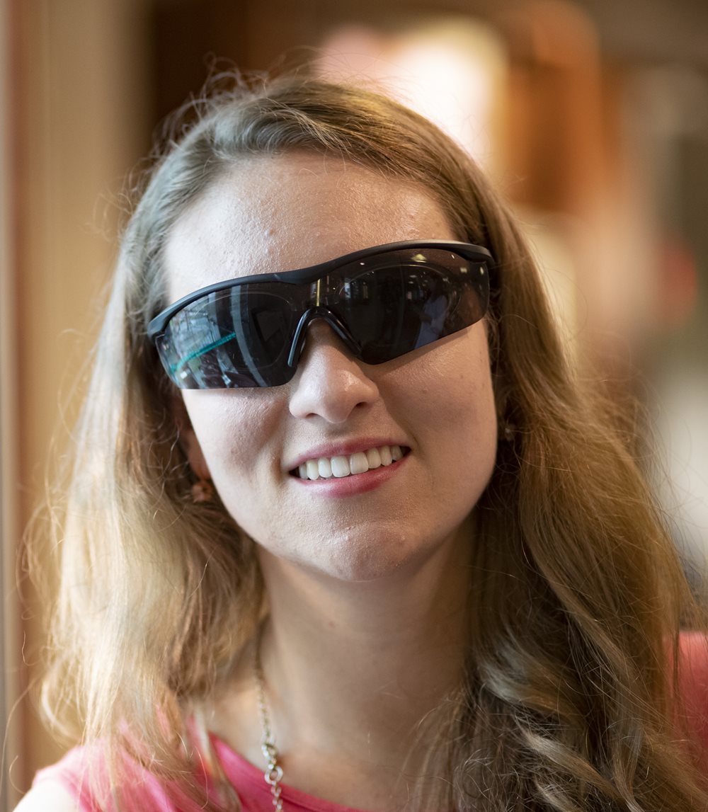 Woman wearing sunglasses