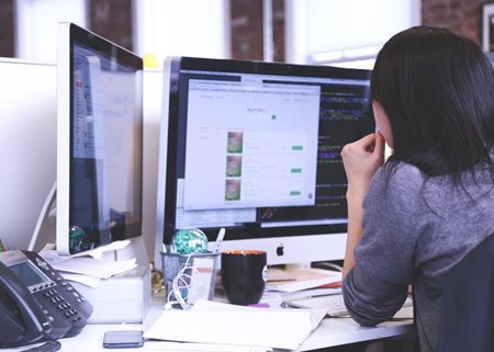 woman at computer